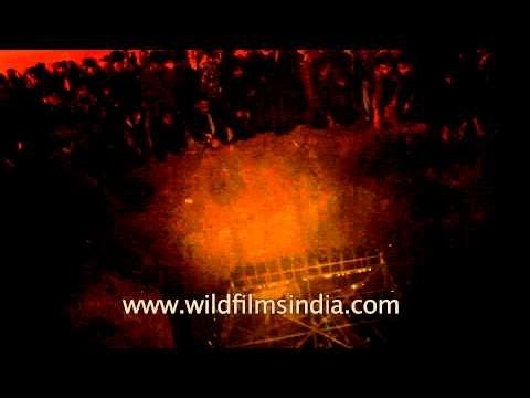 Shia Muslims gathered to witness the burial of Tazia on the day of Chup Tazia