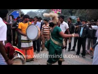 Women dance with exuberance at Pongal festival