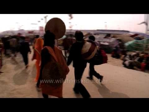 Hindu devotees at Sagar Island during Gangasagar Mela