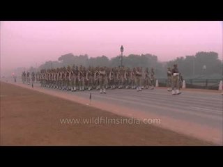 Indian Policemen at Rajpath with a week left for Republic Day