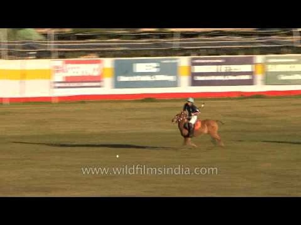 Polo players in action at Mapal Kangjeibung, Imphal