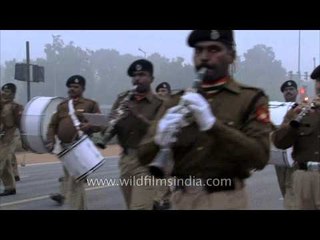 Indian soldiers practice their routine for 65th Republic Day parade