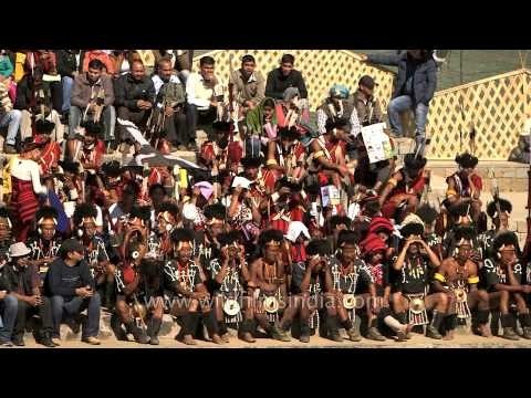 Naga tribals waiting to perform during the Hornbill Fest