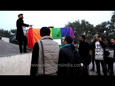 LGBT members protesting against the upholding of section 377
