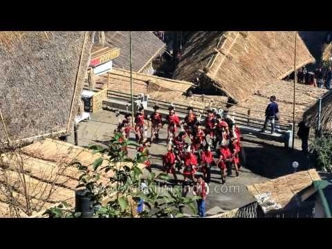 Enjoying cultural dance from the top view, Nagaland