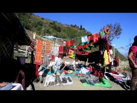 Konyak traditional items on sale, Kisama village