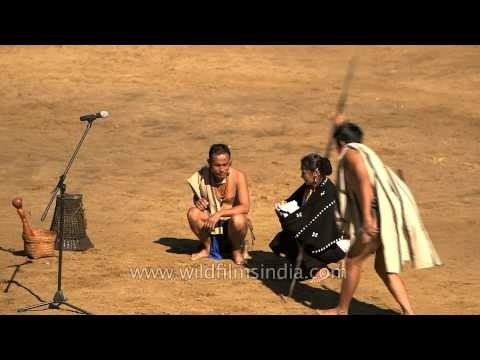 Rengma folks demonstrating a ritual during Hornbill Fest