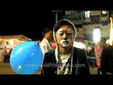 Funny face painting at the Night carnival, Kohima