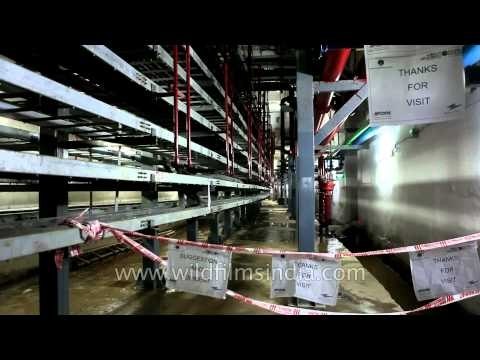 Visitors taking a walking tour under the utility service tunnel in Connaught Place