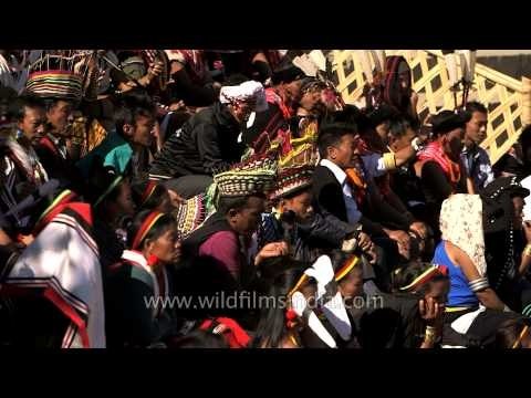 Nagas in traditional outfits at Kisama village