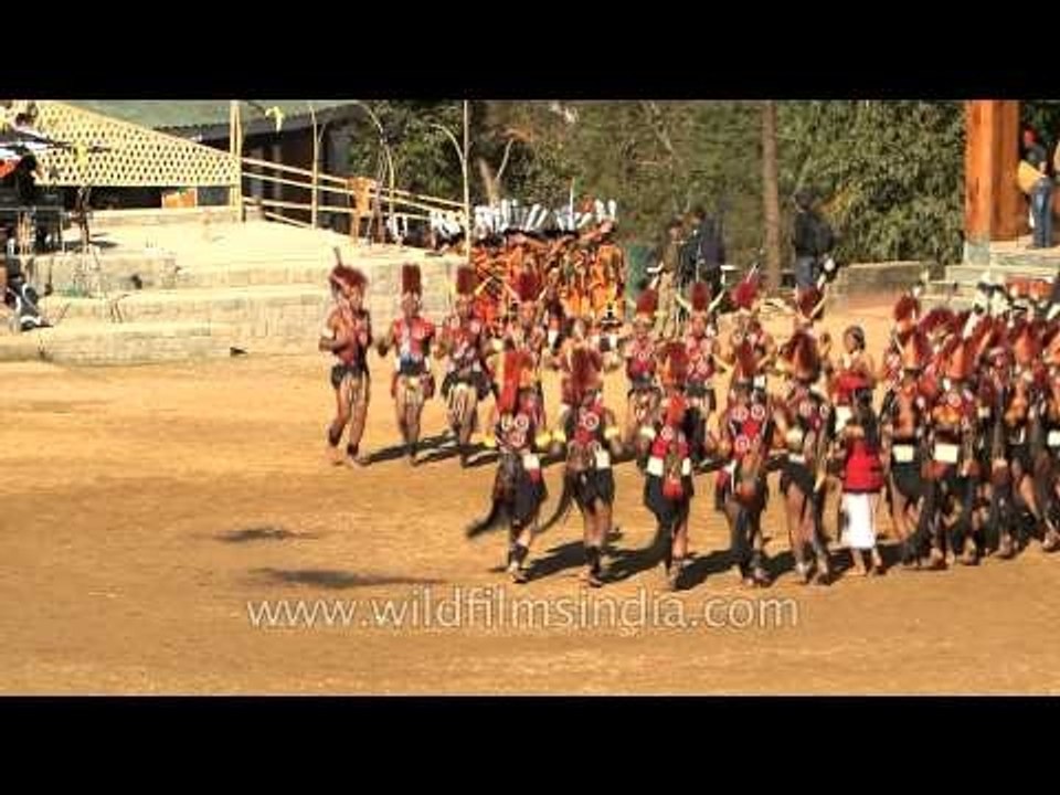 Yimchunger cultural dance presented at Hornbill Fest