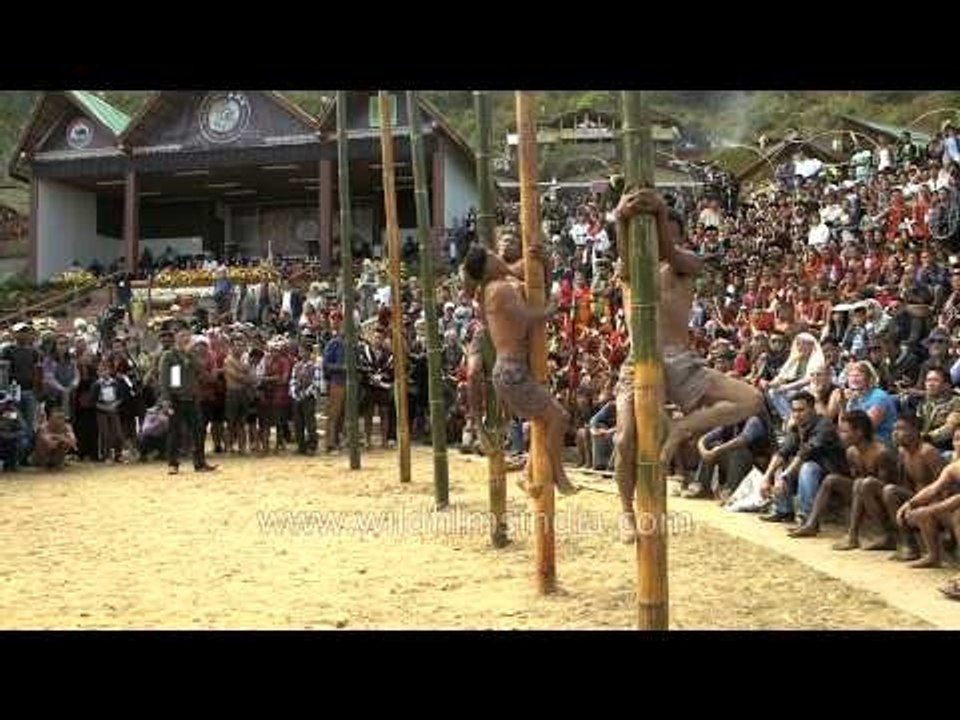 Presenting an indigenous game of the Nagas at Kisama village