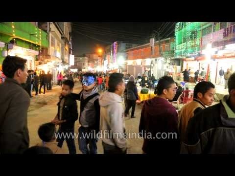Enjoying the night carnival - at Kohima, Nagaland