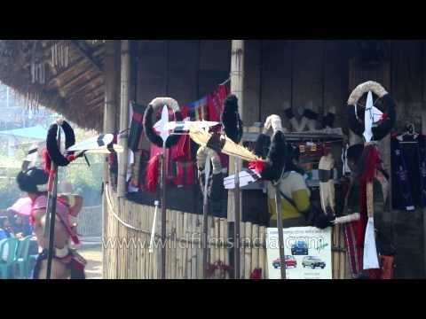 Lotha morung exhibited at Hornbill Fest