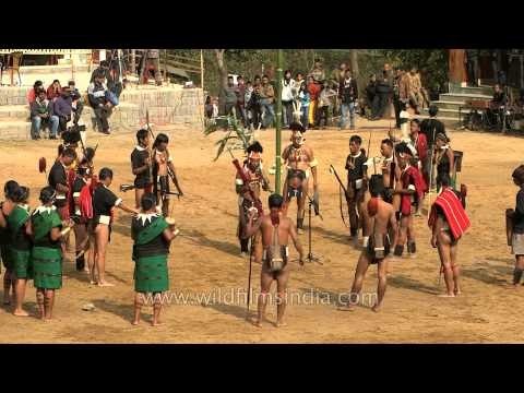 Phom new year festival demonstrated at Naga Heritage village