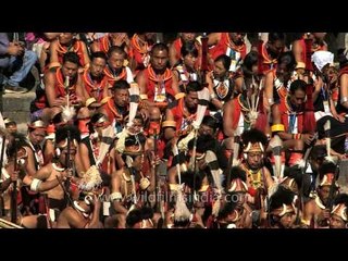 Getting ready for the show! Naga tribes at the Hornbll Fest