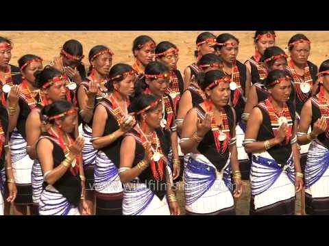 Pochury women performing the grand feast song at Hornbill fest