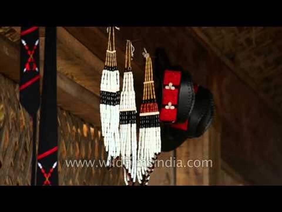 Naga traditional items displayed at Kisama village