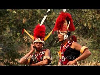 Yimchunger man talking on phone, Nagaland