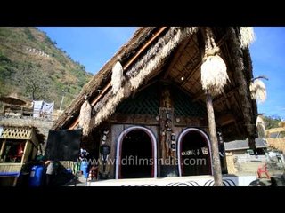 Grand Phom morung built at the Naga Heritage village