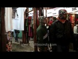 Busy stalls of traditional Naga costumes