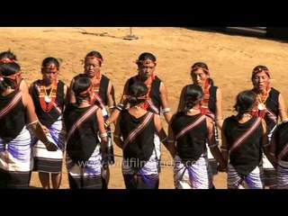 Pochury women performing a folk song  at Hornbill Fest