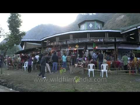 Visitors at the local stalls in Kisama village,Nagaland