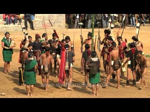 Phom men and women feasting at Hornbill Fest