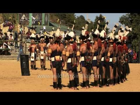 Khiamniungan Naga tribe presenting a song of rejoice