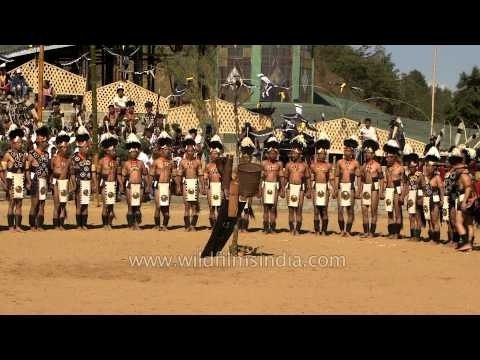 Khiamniungan Naga demonstrating their cullture at Hornbill Fest