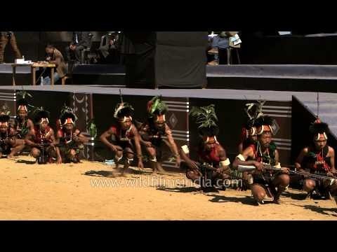 Konyak warriors in action during the Hornbill Fest