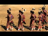 Sumi youths presenting a folk dance at Naga Heritage village