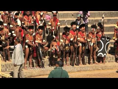 Nagas in traditional costume at Naga Heritage village