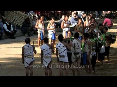 Rengma tribe displaying their dance