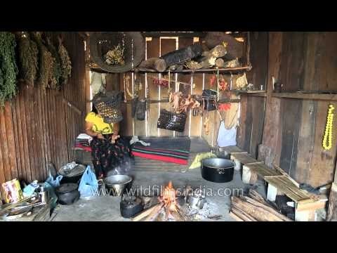 Typical Naga kitchen in Heritage village of Kisama, Nagaland
