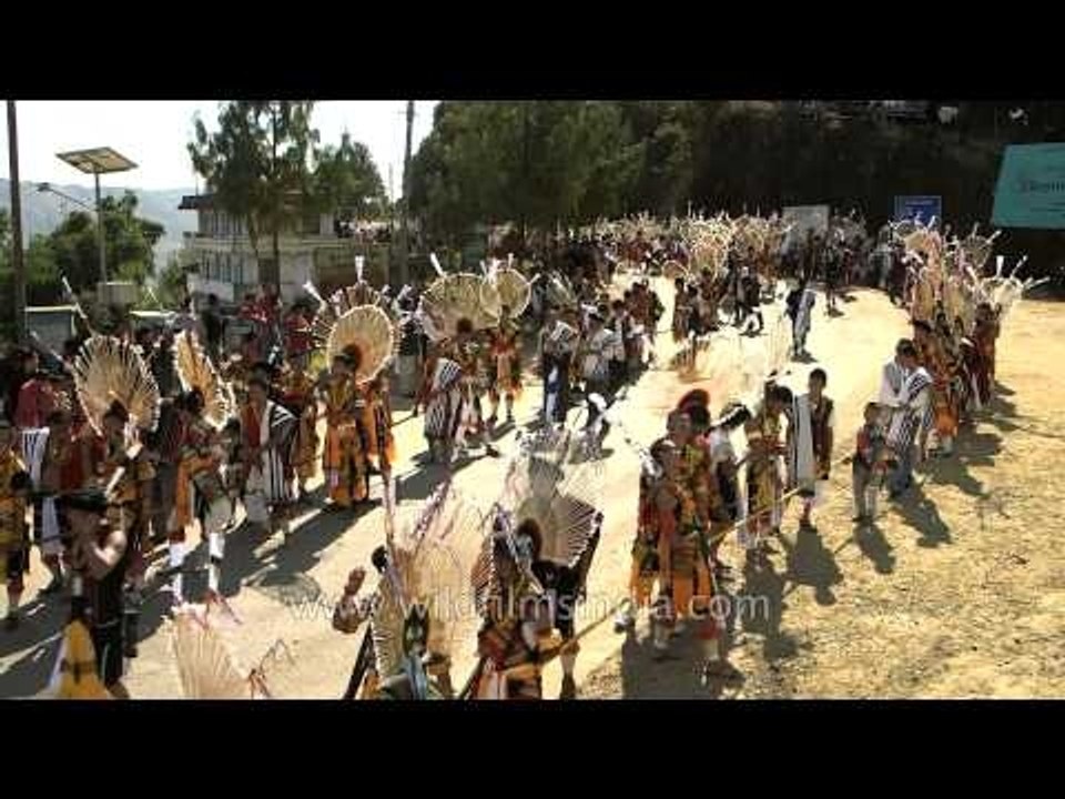 Angami youth at Stone pulling ceremony