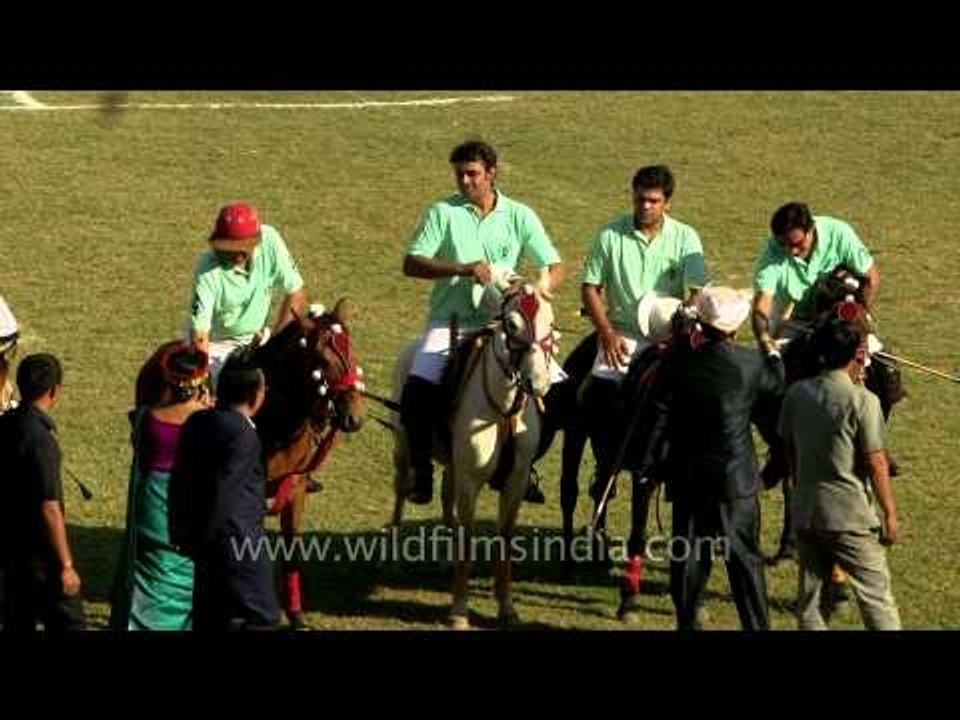 Hand shake before the Polo International Match 2013 in Imphal