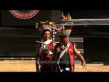 Zeliang tribesmen singing a romantic song : Hornbill Fest