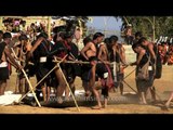 Cultural display: Crossing the pole by Nagaland tribes