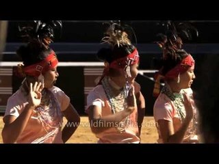 Garo girls performing Wangala dance