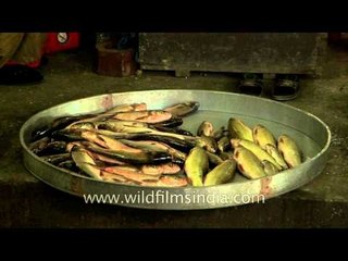 Local fish on sale - at Ima market, Imphal