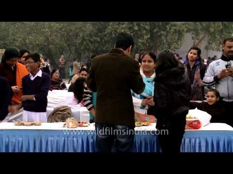 Visitors enjoying at 3rd National Street Food Festival, Delhi