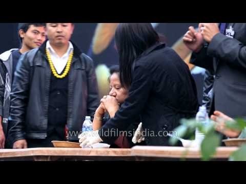 Naga Chilli (Raja Mircha) Eating competition at Hornbill Festival Nagaland 2013