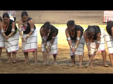 Rengma folks cultivating together a demo at Hornbill fest