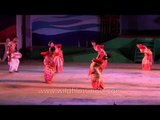 Bihu dancers,drummers with a dhul performing at Sangai Fest - 2013