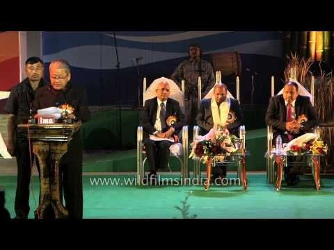Shri Gaikhangam, Deputy CM of Manipur welcomes delegates of Sangai Festival'13