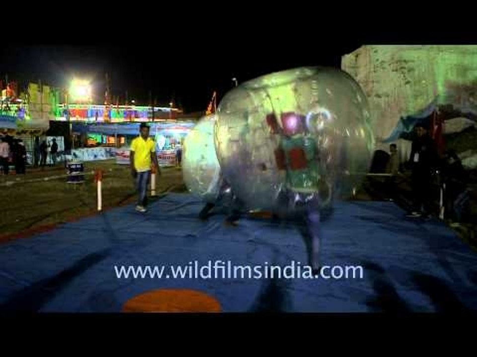 Enjoying zorbing at Sangai Fest 2013