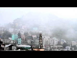 Breathtaking beauty of Aizawl town one misty morning