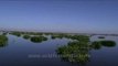 Floating islands and water hyacinth on Loktak Lake