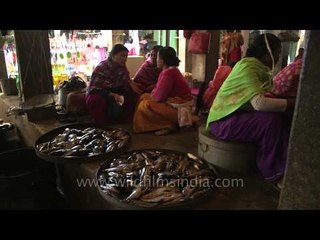 Fish fresh from the lakes on sale at Moirang Bazaar, Manipur